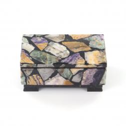 Шкатулка с мозаикой "Самоцветы" 12х7х5,5 см