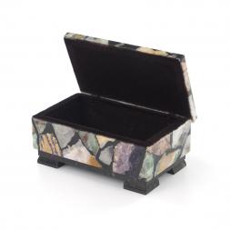 Шкатулка с мозаикой "Самоцветы" 12х7х5,5 см