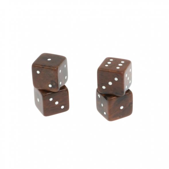 Кубики зарики 1 см коричневые 4 шт 128490