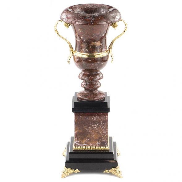 Каменная ваза &amp;quot;Медичи&amp;quot; из креноида с бронзовым литьем 120112