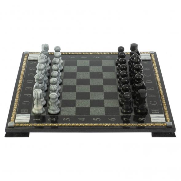 Шахматы &amp;quot;Турнирные&amp;quot; с багетом змеевик гранит 128862