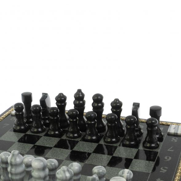 Шахматы &amp;quot;Турнирные&amp;quot; с багетом змеевик гранит 128862