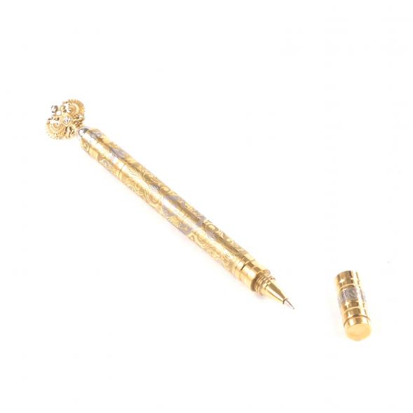 Подарочная шариковая ручка &amp;quot;Герб России&amp;quot; в деревянном футляре Златоуст 121633