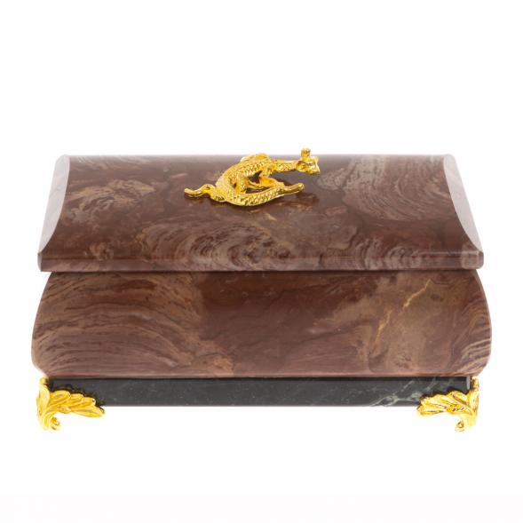 Шкатулка их лемезита с ящерицей 10,5х6х5,5 см 129855