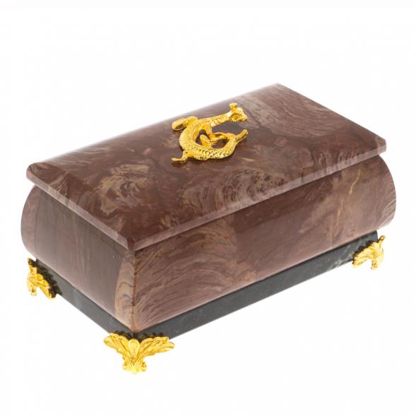 Шкатулка их лемезита с ящерицей 10,5х6х5,5 см 129855