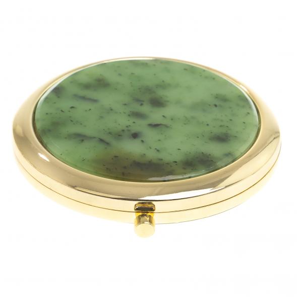 Зеркало круглое из камня нефрит цвет золото 124111