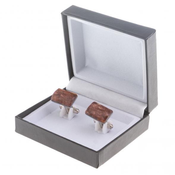 Запонки камень авантюрин прямоугольные 124431