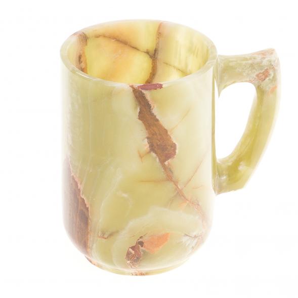 Пивная кружка из оникса 8,5х12,5 см (3,5х5) / бокал для пива / посуда из камня