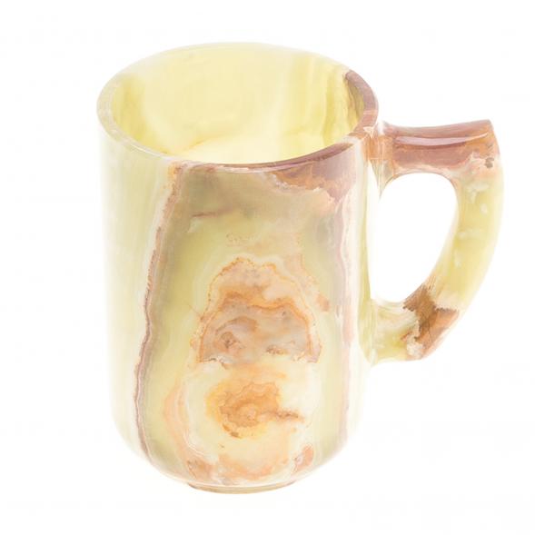 Пивная кружка из оникса 8,5х12,5 см (3,5х5) / бокал для пива / посуда из камня