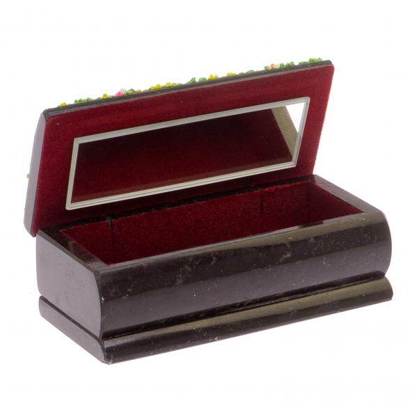 Шкатулка с рисунком &amp;quot;Лето&amp;quot; черный змеевик 14х7х5 см 125558