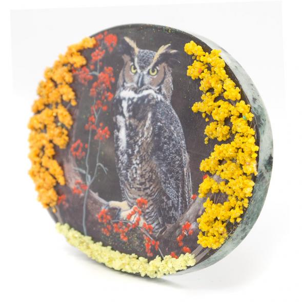Панно из камня на подставке &amp;quot;Филин на ветке&amp;quot; 116897