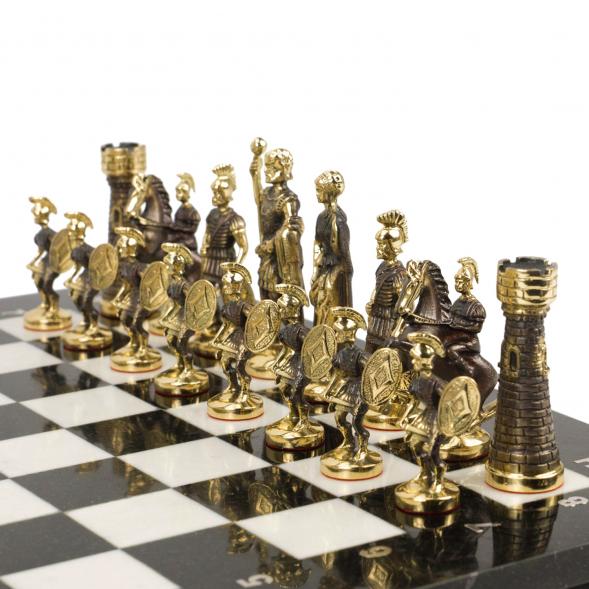 Настольные шахматы &amp;quot;Римские&amp;quot; бронза мрамор  40х40 см 117814