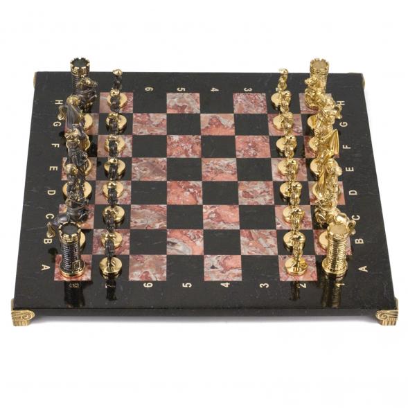 Шахматы &amp;quot;Камелот&amp;quot; бронза, лемезит и змеевика 40х40 см 118065