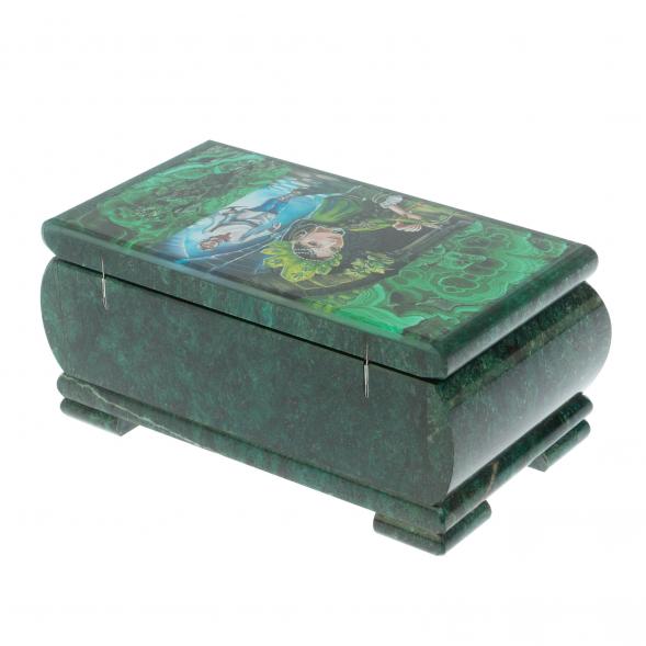 Шкатулка &amp;quot;Хозяйка медной горы и Данила&amp;quot; из змеевика 18х10х8,5 см 128417