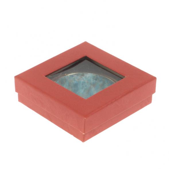 Зеркало круглое из камня голубой апатит цвет золото 122772