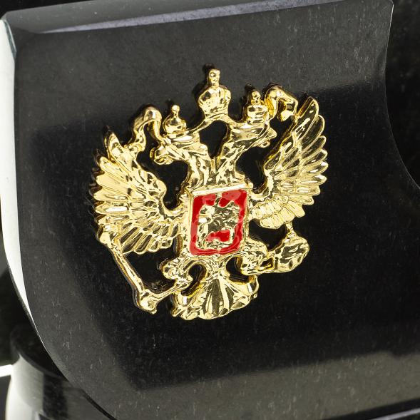 Настольный набор из змеевика &amp;quot;Престиж&amp;quot; с символикой России 124017