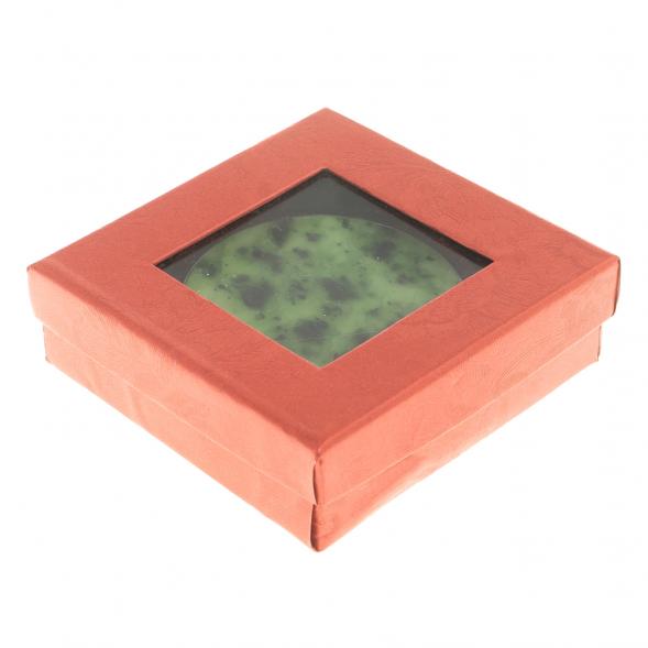 Зеркало круглое из камня нефрит цвет серебро / зеркало карманное складное с увеличением / зеркальце косметическое / подарок жене на 8 марта