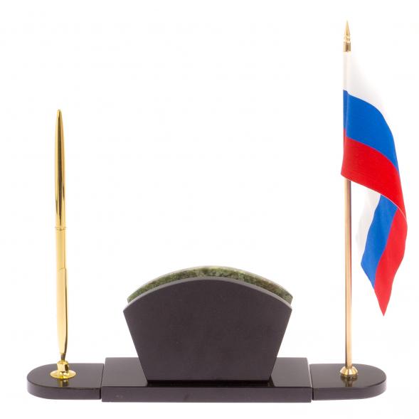 Визитница с часами камень жадеит 125316