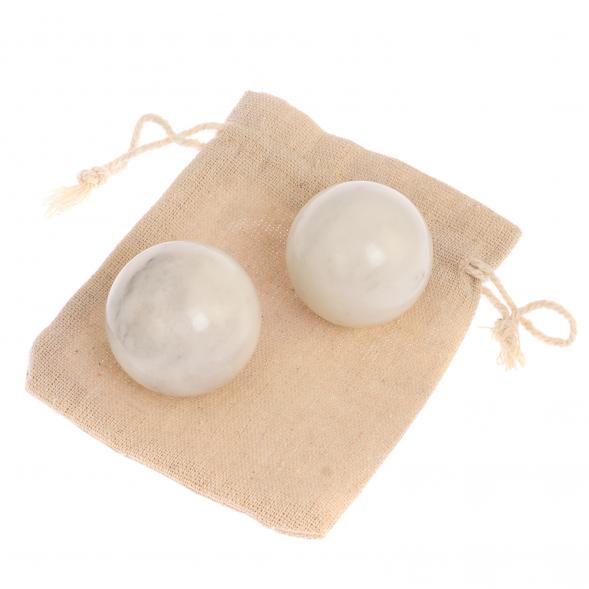 Шары для массажа 4 см из белого мрамора 2 шт 125863