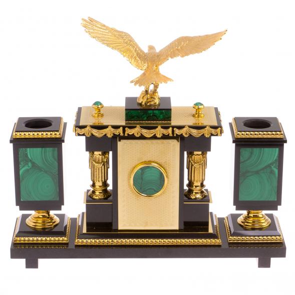 Письменный набор из малахита &amp;quot;Орел&amp;quot; 125947