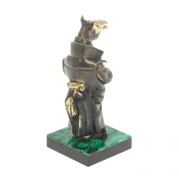 Бронзовая статуэтка &amp;quot;Конь в пальто&amp;quot; из малахита 127552