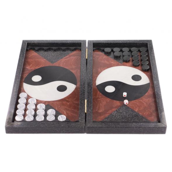 Подарочные нарды &amp;quot;Инь-Янь&amp;quot; из камня 120033