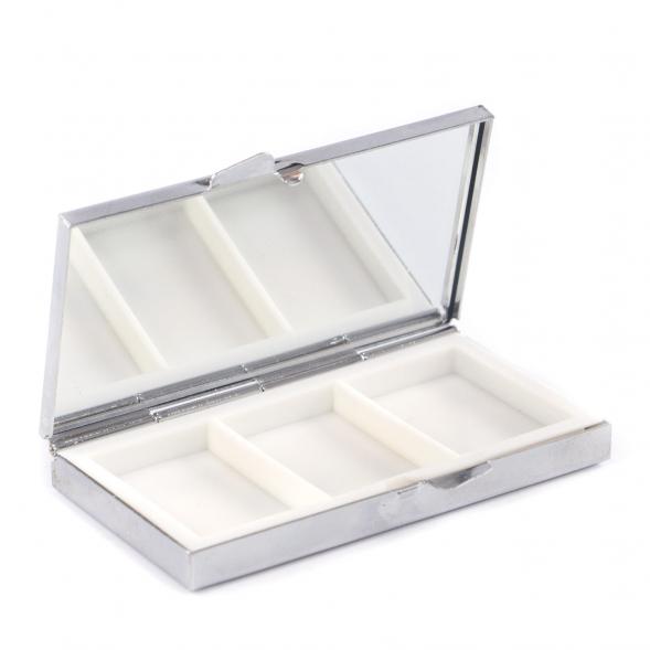 Таблетница на 3 отделения из змеевика цвет серебро 121535