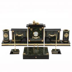 Письменный настольный набор "Лев" из змеевика