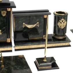 Письменный настольный набор "Лев" из змеевика