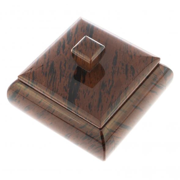 Шкатулка квадратная из коричневого обсидиана 9х9х7 см 122359