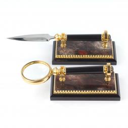 Настольный набор "Двуглавый орел" из яшмы и долерита