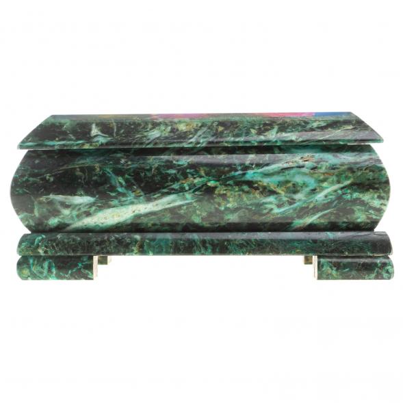 Шкатулка с иллюстрацией &amp;quot;Розы&amp;quot; камень змеевик 17,5х9,5х7,5 см 124018