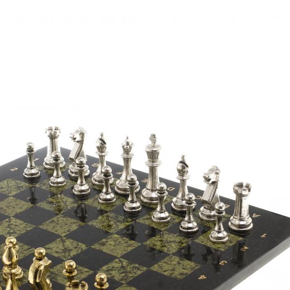 Шахматы турнирные &amp;quot;Стаунтон&amp;quot; доска 40х40 см камень змеевик 124515