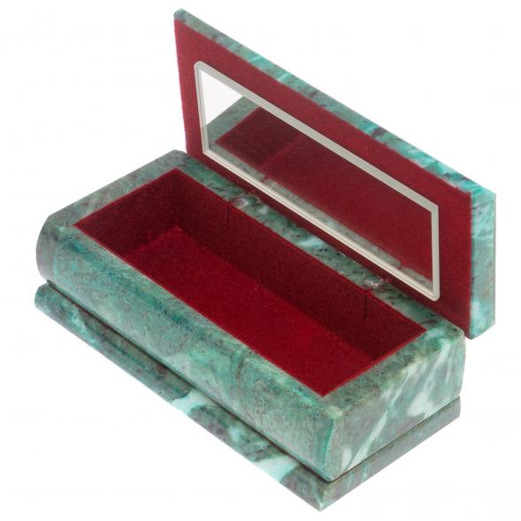 Шкатулка с иллюстрацией под малахит 14х7х5 см 125054