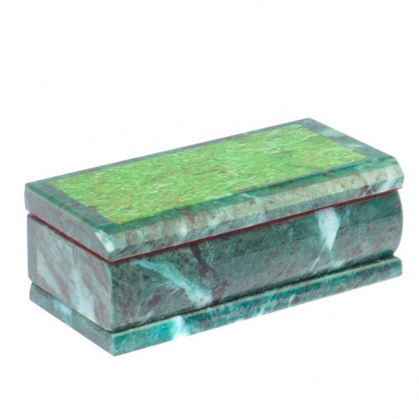 Шкатулка с иллюстрацией под малахит 14х7х5 см 125054