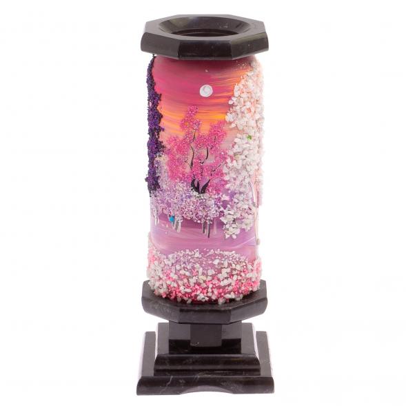 Ваза из камня &amp;quot;Зимний пейзаж&amp;quot; 8,5х8,5х21,5 см 125559