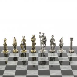 Шахматы "Галлы и Римляне" доска 36х36 см мрамор
