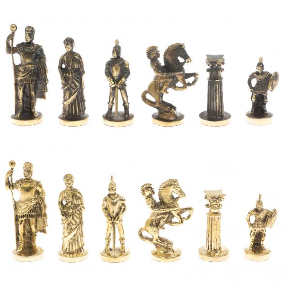 Шахматы &amp;quot;Римские&amp;quot; из бронзы и змеевика 44х44 см 129658