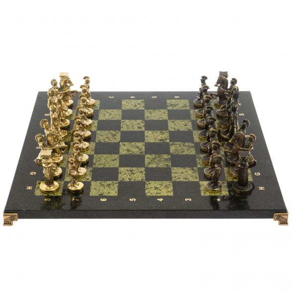 Шахматы &amp;quot;Римские&amp;quot; из бронзы и змеевика 44х44 см 129658