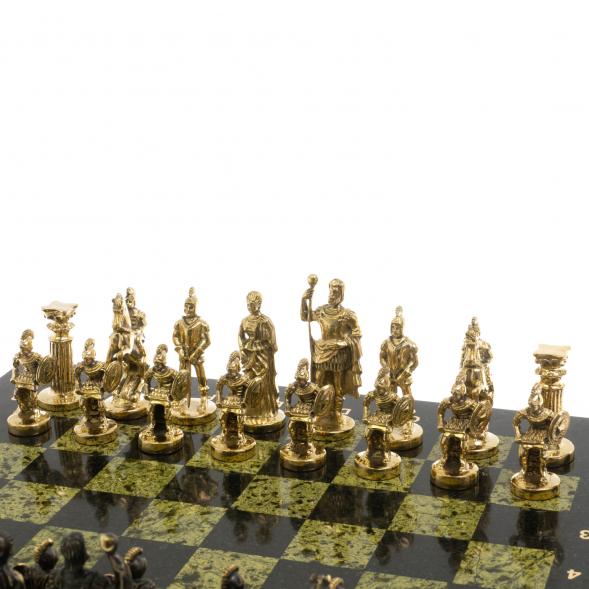 Шахматы &amp;quot;Римские&amp;quot; из бронзы и змеевика 44х44 см 129658