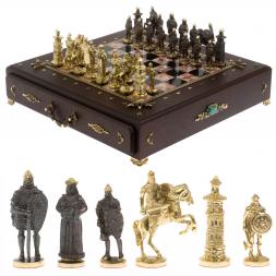 Шахматный ларец "Богатыри" бронза креноид