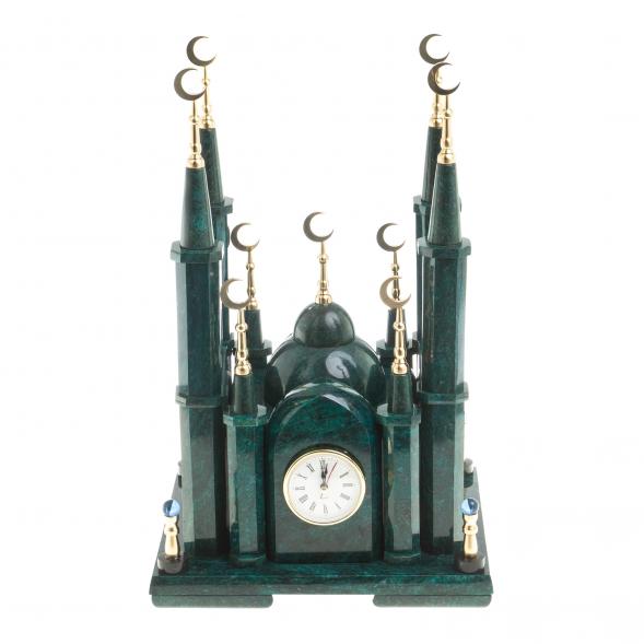 Часы &amp;quot;Мечеть&amp;quot; камень змеевик малая 113537