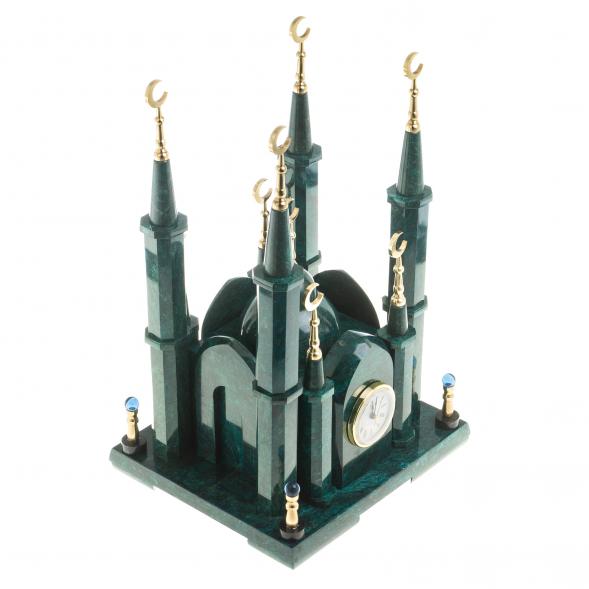 Часы &amp;quot;Мечеть&amp;quot; камень змеевик малая 113537