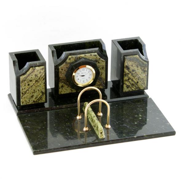 Настольный набор &amp;quot;Оптима&amp;quot; камень змеевик 113497