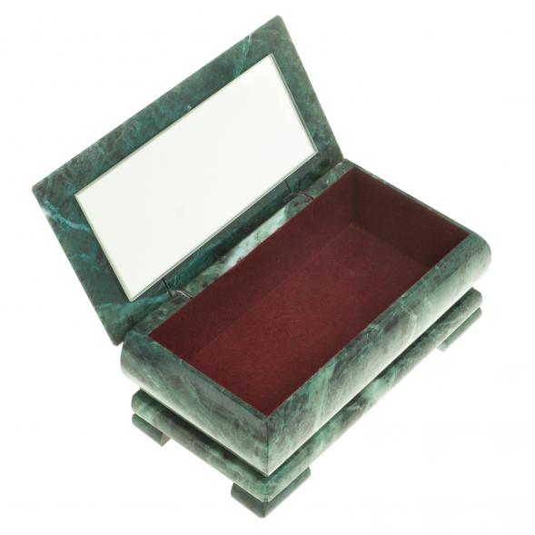 Шкатулка с иллюстрацией &amp;quot;Лебеди на закате&amp;quot; камень змеевик 17,5х9,5х7,5 см 124019