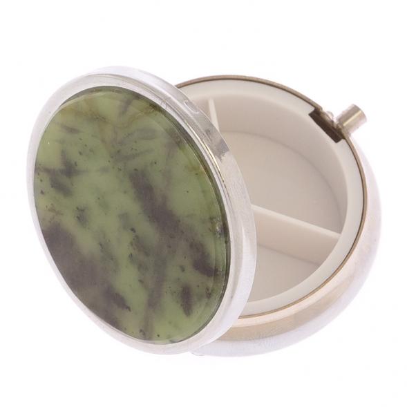 Таблетница на 3 отсека круглая нефрит 124114