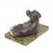 Статуэтка из бронзы &amp;quot;Гончая лежит&amp;quot; змееевик 8,5х6х5,5 см 126545