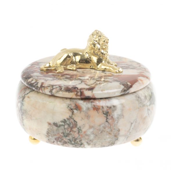 Шкатулка &amp;quot;Лев&amp;quot; из креноида 15х15х12 см 127153