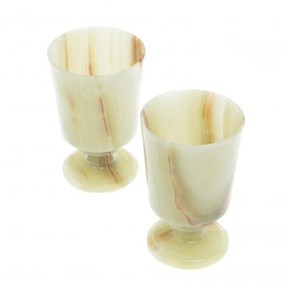 Набор рюмок 2 шт для мартини из оникса 8,5х13,5 см в футляре (3,5х5,5) 127474