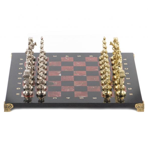 Шахматы &amp;quot;Ренессанс&amp;quot; доска 36х36 см лемезит змеевик фигуры цвет золото / серебро 119412